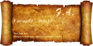 Faragó Adolf névjegykártya