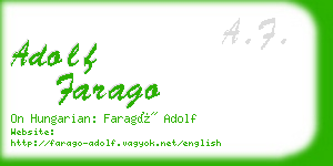 adolf farago business card